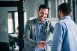 Estate planning agent working with a client